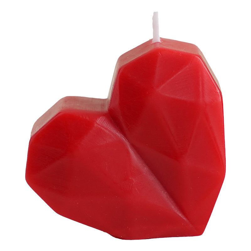 Geometric love candle