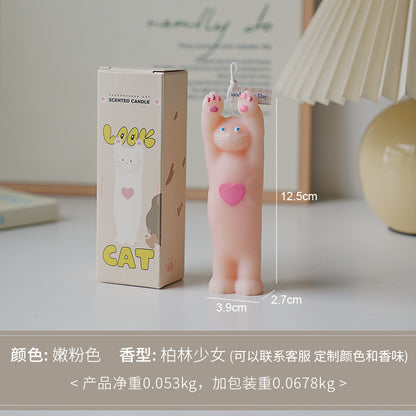 Raise your hand cat candle