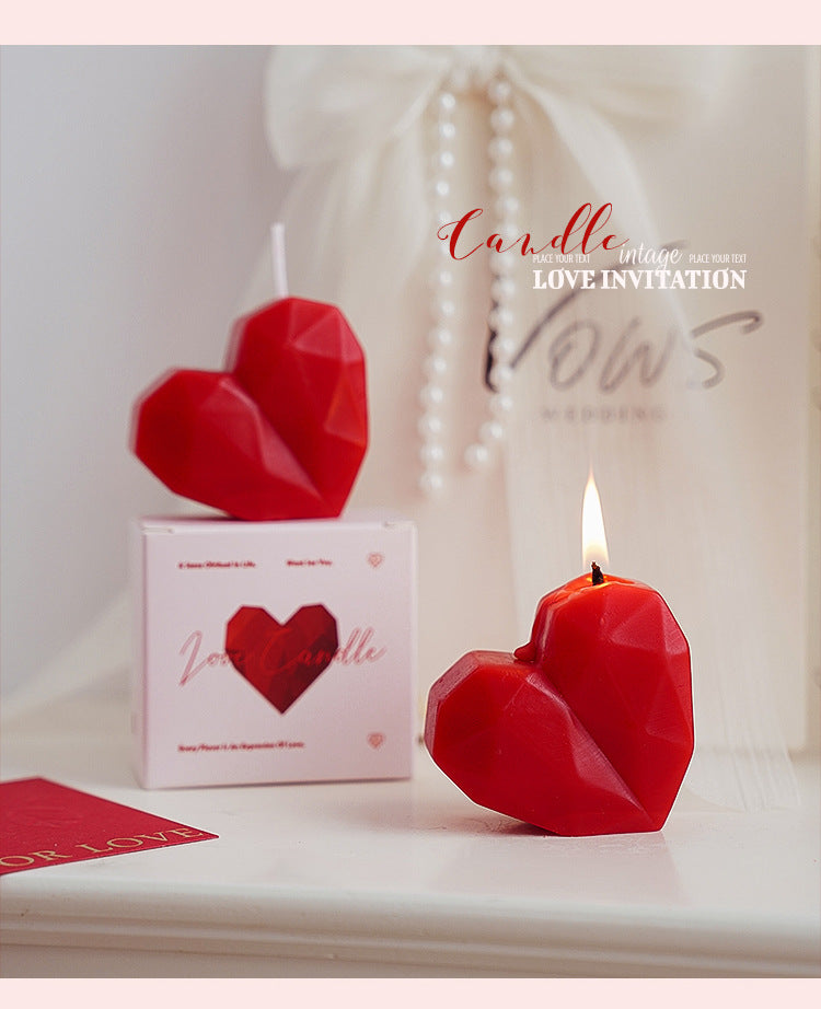 Geometric love candle
